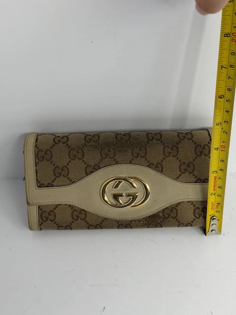 Gucci Sukey Beige GG Canvas Continental Wallet - Picture 3 of 14